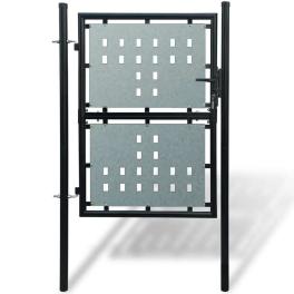 Black single door fence gate 39.4"x78.7"