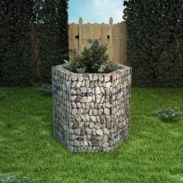 Gabion raised bed silver galvanized steel 39.4 x 35.4 x 39.4 in