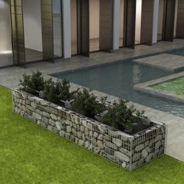 Gabion raised bed silver galvanized steel large