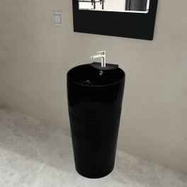 Bathroom basin ceramic black 15.7"x16.3"x33.9"