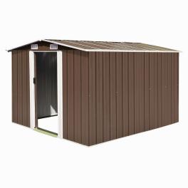 Garden shed brown galvanized steel 101.2 x 117.3 x 70.1 in
