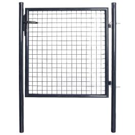 Mesh garden gate galvanized steel 33.7"x39.4" gray