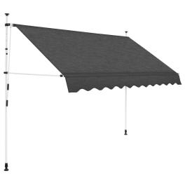 Retractable awning anthracite polyester medium retractable