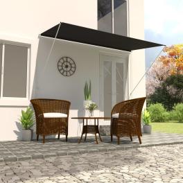 Awning anthracite steel frame, 100% polyester fabric with pa coating