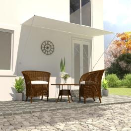 Awning cream steel frame and 100% polyester fabric with pa coating
