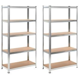 Storage shelves 2 pcs 35.4"x15.7"x70.9" mdf