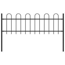 Garden fence with hoop top steel 5.9' black