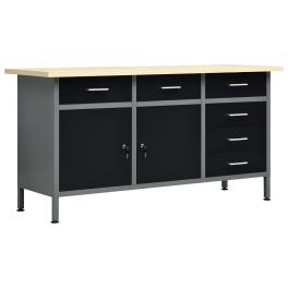 Workbench black 63"x23.6"x33.5" steel