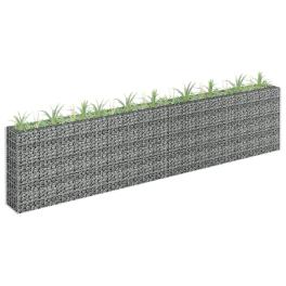 Gabion raised bed silver galvanized steel 141.7 x 11.8 x 35.4 in