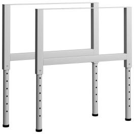 Metal frame set of 2 grey powder-coated metal adjustable