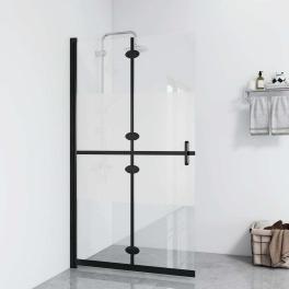 Foldable walk-in shower wall half frosted esg glass 39.4"x74.8"
