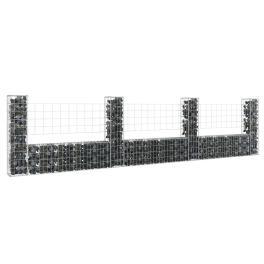U-shape gabion basket with 4 posts iron 149.6"x7.9"x39.4"