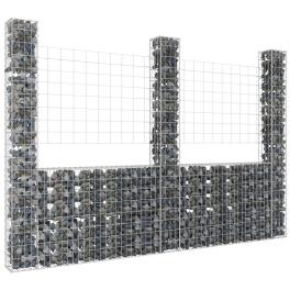 U-shape gabion basket with 3 posts iron 102.4"x7.9"x78.7"