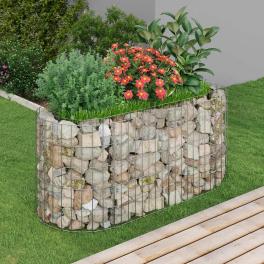 Gabion raised bed silver galvanized iron 47.2 x 19.7 x 19.7 in