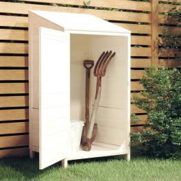 Garden shed white solid fir wood small garden shed rectangular
