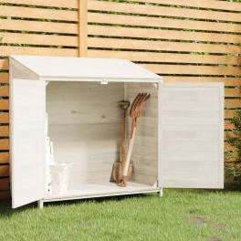 Garden shed white solid fir wood small garden shed rectangular