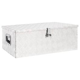 Storage box silver 35.4"x18.5"x13.2" aluminum