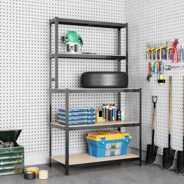 5-layer work table with shelves anthracite steel&engineered wood