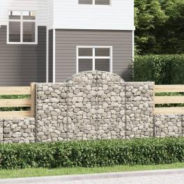 Gabion basket silver galvanized iron 78.7 x 19.7 x 55.1 in sturdy