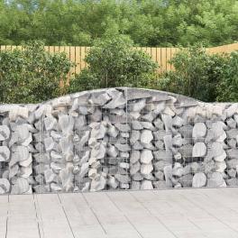 Gabion basket silver galvanized iron 157.5 x 19.7 x 39.4/47.2 in
