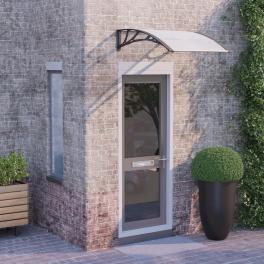Door canopy black, transparent polycarbonate, abs, aluminum