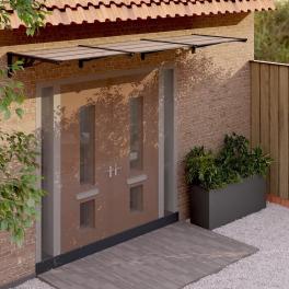 Large black polycarbonate door canopy durable rectangular