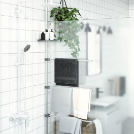 Towel rail silver aluminum 1 size adjustable armrests