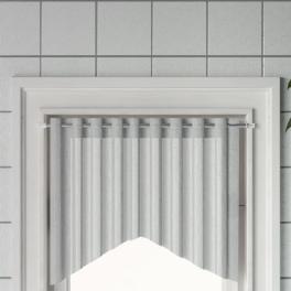 Curtain rail white and silver aluminum and plastic 24-41 in