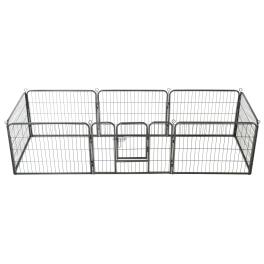 Dog playpen black powder-coated steel