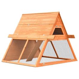 Rabbit hutch brown solid pine wood 60.0 x 50.4 x 42.5 in