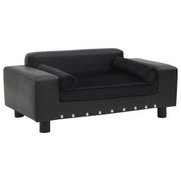 Dog sofa black faux leather 31.9 x 16.9 x 12.2 in dog sofa