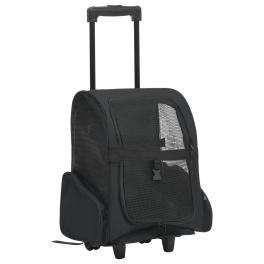 Pet trolley black fabric, metal small foldable pet trolley