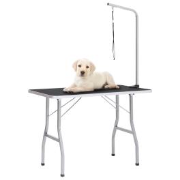 Dog grooming table black and silver