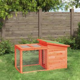 Rabbit hutch brown, green solid pine wood, plywood rabbit hutch