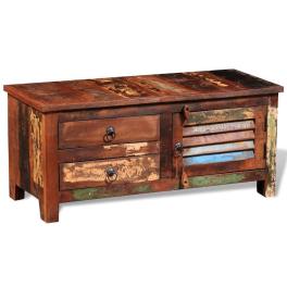 Bedside cabinet multicolor reclaimed solid wood medium
