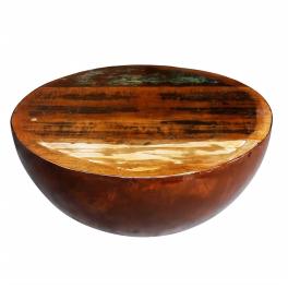 Coffee table multi-color wood solid reclaimed wood small