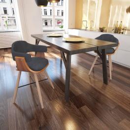 Dining chair set of 2 dark grey