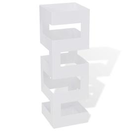 Umbrella stand white powder-coated steel 19.1 in tall