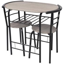 Dining set black mdf, iron medium sleek breakfast bar set