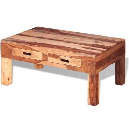 Coffee table brown solid sheesham wood, palisander wood medium