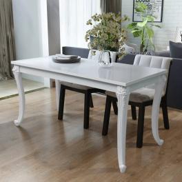 Kitchen table high gloss white mdf and plastic 45.7 x 25.9 in