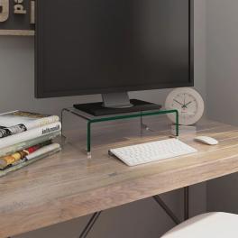 Tv stand clear toughened glass, plastic 15.7 x 9.8 x 4.3 in