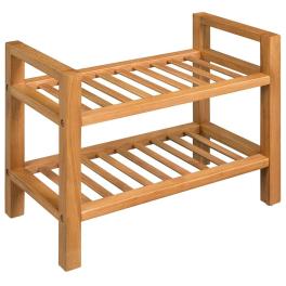 Shoe rack brown solid oak wood compact simple shoe rack