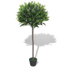 Artificial plant green plastic, real wood medium