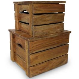 Storage crate natural mahogany solid mahogany wood