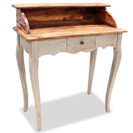 Writing desk mahogany, grey solid mahogany wood
