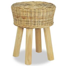 Stool natural natural rattan, solid teak standard durable