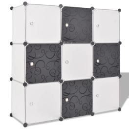 Storage cube organizer black and white