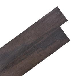 Self-adhesive pvc flooring planks 54 ft² 0.08" dark brown