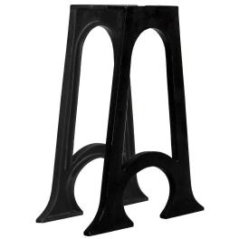 Dining table leg set of 2 black cast iron medium
